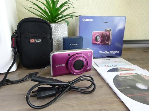 zgan Canon PowerShot SX210 IS, 14.1MP, 14x opt. zoom, lader, Audio, Tv en Foto, Fotocamera's Digitaal, Zo goed als nieuw, Compact