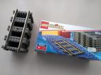 Lego System trein 9 volt 4515 8 rechte rails met doos iprst, Complete set, Gebruikt, Ophalen of Verzenden, Lego