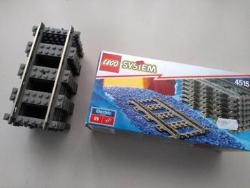 Lego System trein 9 volt 4515 8 rechte rails met doos iprst