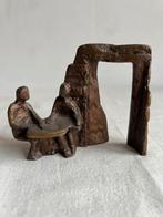 Bronsje figuren aan tafel voor een poort, Antiek en Kunst, Ophalen of Verzenden