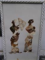 Leuk schilderijtje Afrikaanse vrouwen gemaakt van Vlinders, Minder dan 50 cm, Schilderij, Gebruikt, Ophalen of Verzenden