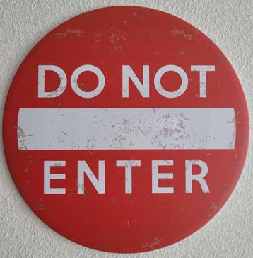 Do Not Enter rood rond reclamebord van metaal wandbord deco  beschikbaar voor biedingen