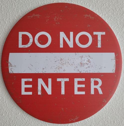 Do Not Enter rood rond reclamebord van metaal wandbord deco, Huis en Inrichting, Woonaccessoires | Tekstborden en Spreuken, Nieuw