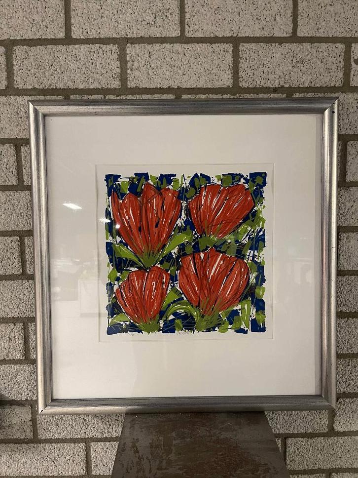 Ad van Hassel | Rode Tulpen, Antiek en Kunst, Kunst | Litho's en Zeefdrukken, Ophalen