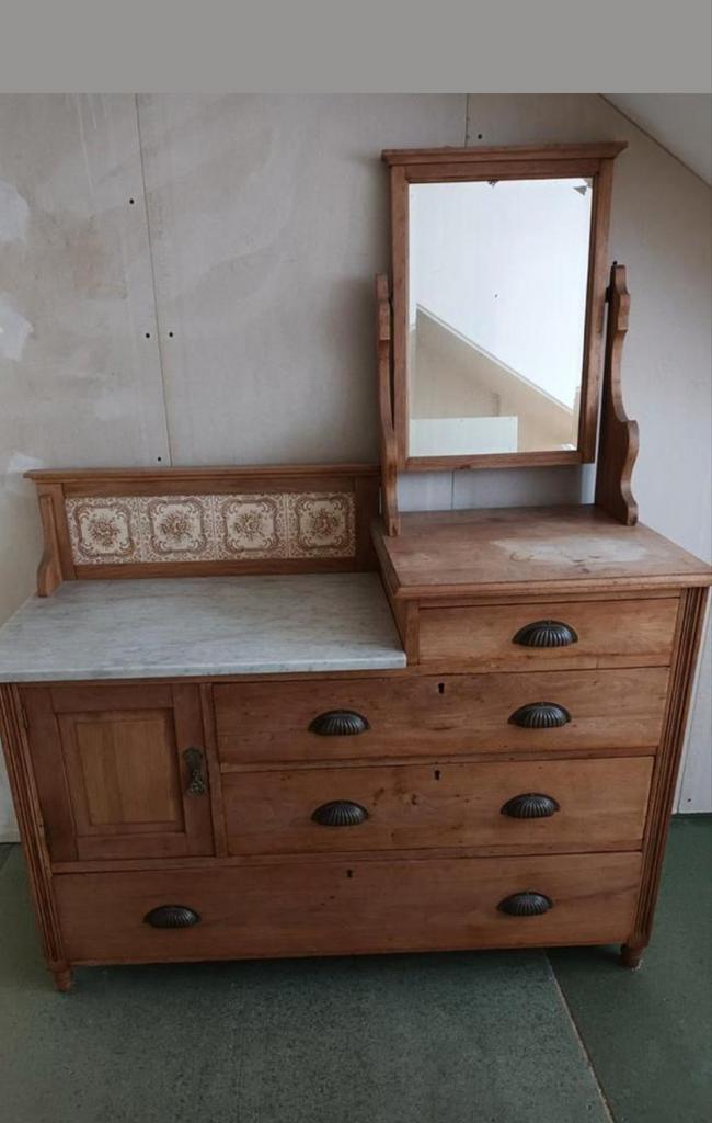 Kaptafel antiek, Huis en Inrichting, Tafels | Kaptafels, Zo goed als nieuw, 100 tot 150 cm, Hout, Ophalen