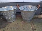 Olijf mand emmer set 2 stuks, Tuin en Terras, Tuin, Gebruikt, Minder dan 60 cm, Rond
