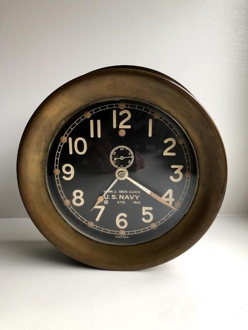 WW2 MARK I DECK CLOCK U.S NAVY 1940, Antiek en Kunst, Antiek | Klokken, Ophalen