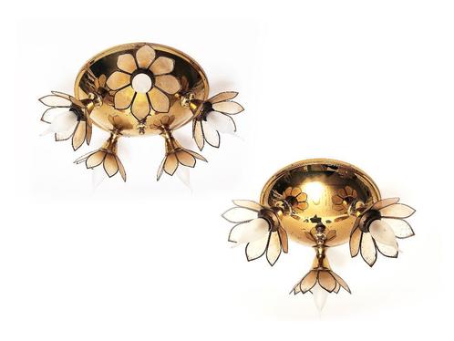 plafonlampen Boulanger "Lotus", Huis en Inrichting, Lampen | Plafondlampen, Gebruikt, Metaal, Overige materialen, Verzenden