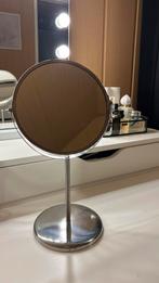 IKEA make-up spiegel zilverkleurig staand model, Ophalen, Minder dan 50 cm, Rond, Zo goed als nieuw