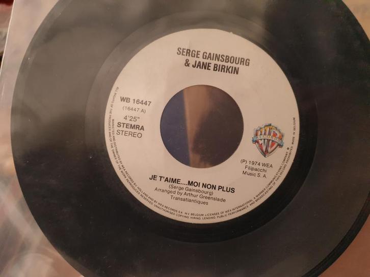 Serge & Jane Birkin - Je T'aime.... moi non plus (x19), Cd's en Dvd's, Vinyl Singles, Gebruikt, Pop, Ophalen of Verzenden