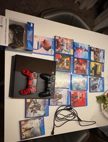 Playstation 4 met 14 games 2 controllers  nieuwe+ controller beschikbaar voor biedingen