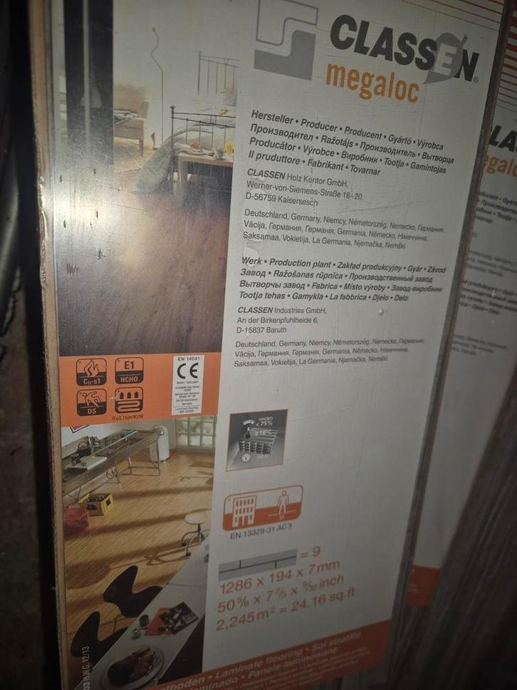 Classen Megaloc laminaat — 10 stuks nieuw in verpakking, Doe-het-zelf en Verbouw, Vloerdelen en Plavuizen, Nieuw, Laminaat, Hout
