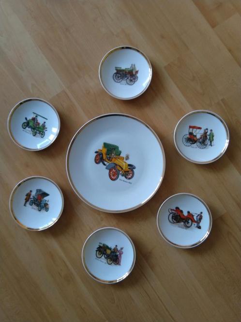 Vintage Bavaria Petit-four set met Oldtimers: E. Schaller., Huis en Inrichting, Keuken | Servies, Ophalen of Verzenden