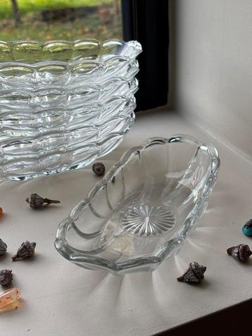 6 vintage glazen schalen, schaaltjes, dessert, ijs, kerst beschikbaar voor biedingen