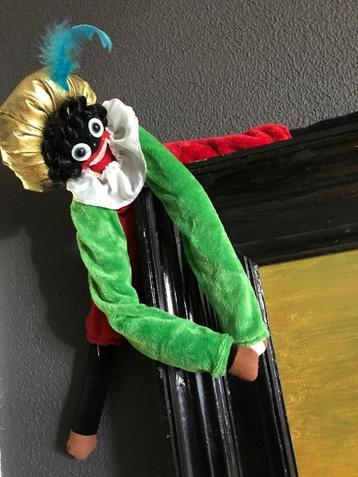 Zwarte piet hangend - ca 30 cm - stof pop / figuur beschikbaar voor biedingen
