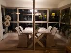 Eettafel steigerhout x-poot (TIP!), Eikenhout, Landelijk, Vijf personen of meer, Rechthoekig