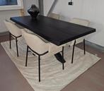 Boomstam Eettafel + Salontafel + 4 Kuipstoelen Showroommodel, Ophalen, 150 tot 200 cm, Eikenhout, Nieuw