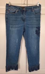 BPC zgan capri jeans spijkerbroek met borduur, maat 42 L, Blauw, Ophalen of Verzenden, Zo goed als nieuw, BPC