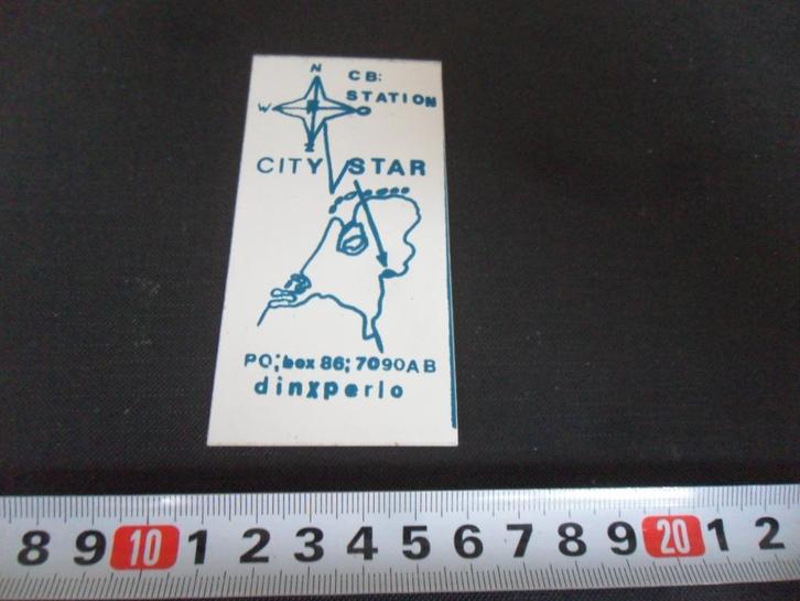 sticker dinxperlo cb station zender CITY STAR piraat, Verzamelen, Stickers, Zo goed als nieuw, Ophalen