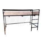 Halfhoogslaper STEIGERHOUT met zwarte steigerbuis NIEUW!, 85 tot 100 cm, Hoogslaper of Stapelbed, Info@hout-art.nl, Nieuw