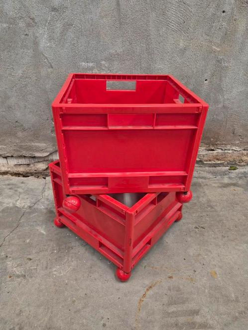 2 vintage rode kratten op wielen van ikea setprijs, Doe-het-zelf en Verbouw, Kratten en Dozen, Gebruikt, Krat, 35 tot 50 cm, Minder dan 40 cm