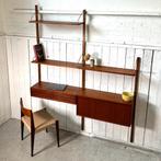 Poul Cadovius – Modulair wandsysteem teak vintage deens, Huis en Inrichting, Kasten | Wandmeubels, Gebruikt, Met hangruimte, 150 tot 200 cm