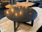 Salontafel zwart echt marmer 80 cm doorsnee stalen onderstel, Ophalen, 50 tot 100 cm, Rond, Nieuw