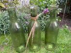 Mica Decorations Rioja Fles Vaas H50 x Ø15 cm, Huis en Inrichting, Ophalen, Minder dan 50 cm, Groen, Glas