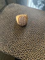 Vintage 18 karaats gouden ring met diamanten, Ophalen of Verzenden, Zo goed als nieuw, 17 tot 18, Dame