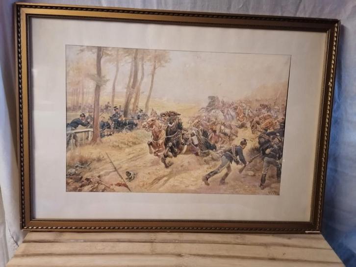 De slag der zilveren helmen, Antiek en Kunst, Kunst | Tekeningen en Foto's, Ophalen