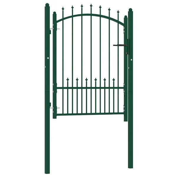 Poort met speerpunten 100x125 cm staal groen €110, Tuin en Terras, Tuinpoorten, Nieuw, Looppoort, Ophalen of Verzenden