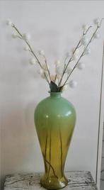 Bijzondere groene vintage vaas, Huis en Inrichting, Woonaccessoires | Vazen, Ophalen, Minder dan 50 cm, Groen, Glas