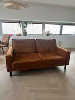 Cognac 2.5 zits microleer goosens bank, Ophalen, Gebruikt, 150 tot 200 cm, 75 tot 100 cm