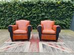 Nieuw !!! 2 x Art Deco schapen leren fauteuils !!!, Art -Deco, Nieuw !! 2 x Art -Deco schapen leren fauteuils, Nieuw, Ophalen