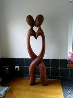 Houten liefdes beeld, meter hoog, Antiek en Kunst, Ophalen of Verzenden