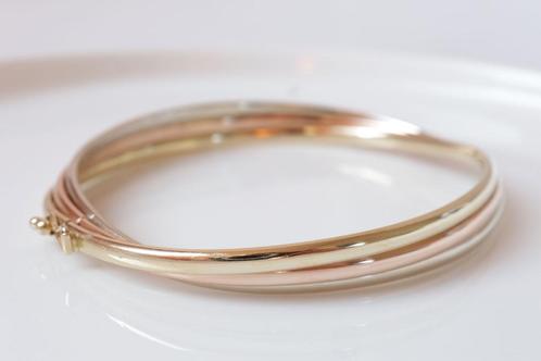 14 Karaat Gouden Slavenarmband, Sieraden, Tassen en Uiterlijk, Armbanden, Zo goed als nieuw, Goud, Goud, Ophalen of Verzenden