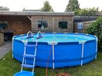 Zwembad 5m doorsnede incl pomp, trap en thermo afdekzijl, Gebruikt, 80 tot 120 cm, Rond, 300 cm of meer