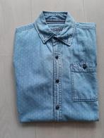 Denim overhemd met witte stippen maat S, Kleding | Heren, Overhemden, Blauw, Halswijdte 38 (S) of kleiner, Ophalen of Verzenden