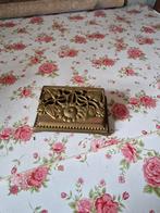 Antiek messing postzegeldoosje zonnebloem, Antiek en Kunst, Antiek | Koper en Brons, Ophalen of Verzenden
