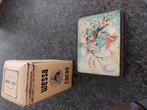 2 vintage oude blikjes. Roodborstje, Ophalen of Verzenden, Gebruikt, Overige, Overige merken
