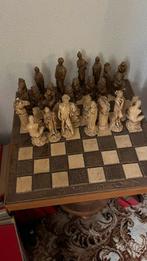 Oud schaakbord met stukken, Antiek en Kunst, Ophalen