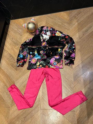 Flower power set maat 28 roze zwart carnaval verkleedkleding beschikbaar voor biedingen