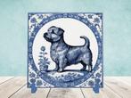 Norfolk Terriër Delfts Blauwe tegel incl houder, Ophalen of Verzenden, Nieuw
