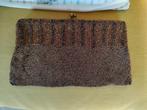 AVONDTASJE / CLUTCH KRALENTASJE VINTAGE, Ophalen of Verzenden, Zo goed als nieuw, Bruin, Avondtasje