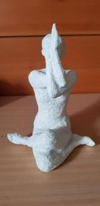 Wit klei beeld mediteren, Ophalen of Verzenden, Nieuw, Mens