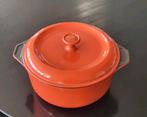 Zgan oranje Gietijzeren braadpan, Huis en Inrichting, Keuken | Potten en Pannen, Ophalen of Verzenden, Zo goed als nieuw, Gietijzer