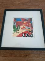 Ingelijste zeefdruk Ingo Leth - Landschap met koeien, Ophalen of Verzenden