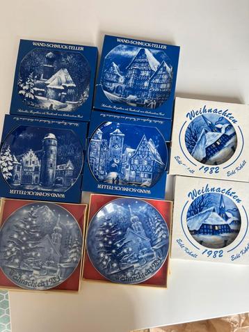 Kerst wandborden Bavaria Weihnachten 1982-1983 kobalt 19 cm beschikbaar voor biedingen