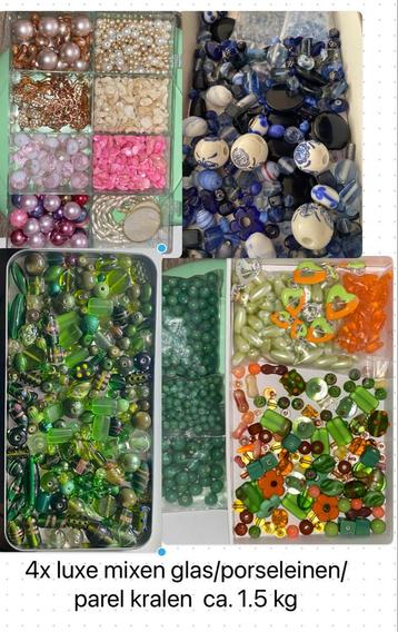 1.5 kg Kralen Mix - Glas, Parel, Porselein beschikbaar voor biedingen
