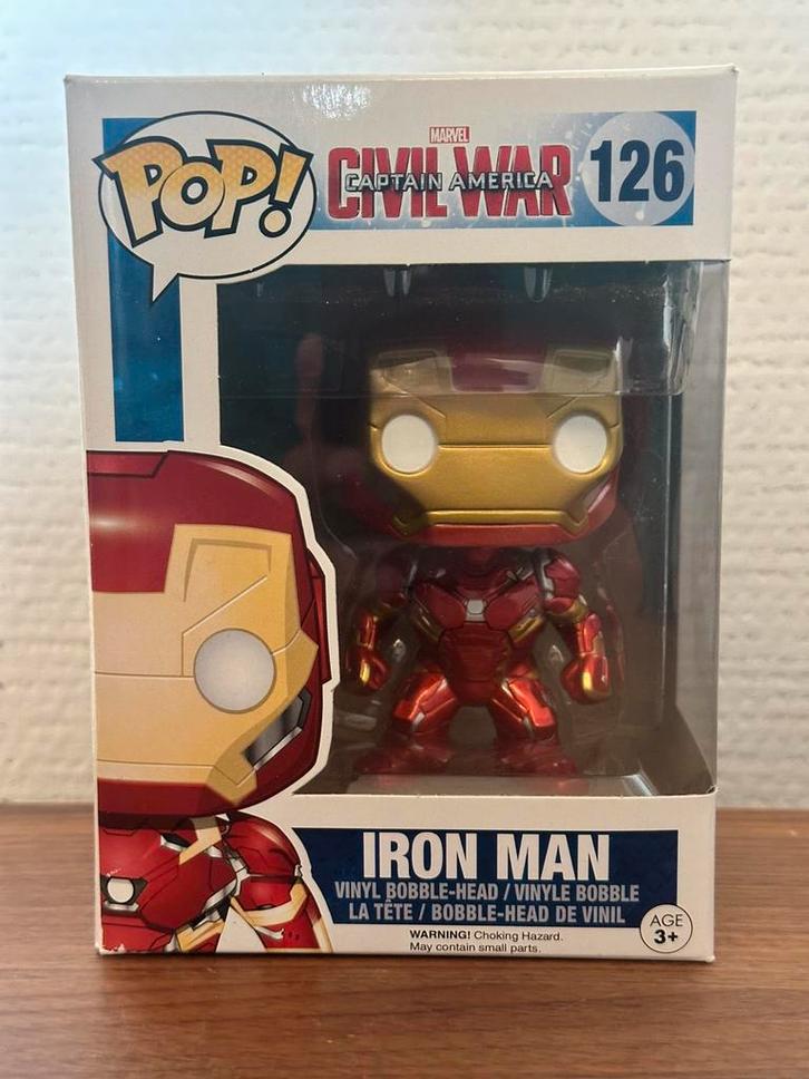 Funko Pop Marvel Civil War Iron Man #126, Verzamelen, Poppetjes en Figuurtjes, Zo goed als nieuw, Ophalen of Verzenden